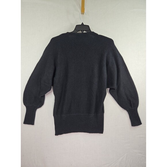 VTG Cedars Beaded Sequin Holiday Sweater Large Black Angora Silk 80s Party Glam - Picture 11 of 12